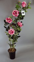 Цветок искусственный Роза в кашпо (8 бутонов)