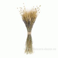 Букет из сухих колосовых культур (пшеница, лен, лаванда)