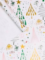 Бумага упаковочная НГ Подарки/елки