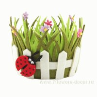 Кашпо декоративное Цветы (фетр)