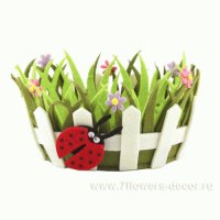 Кашпо декоративное Цветы (фетр)