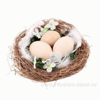 Гнездо с яйцами декоративное (пластик)