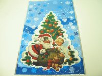 Пакет 25*40см металл с рисунком Дед Мороз и ангел