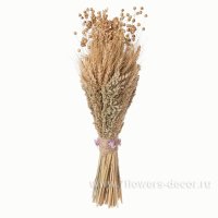 Букет из сухих колосовых культур Фантазия (пшеница, лен, рогоз)